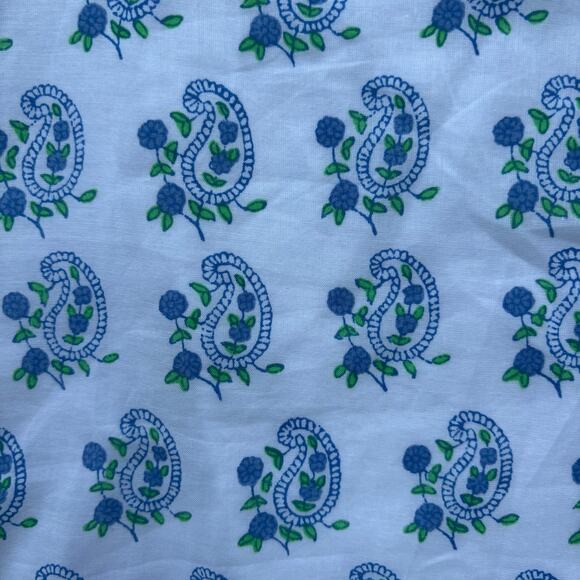 NWT SZ Blockprints X J. Crew smocked puff sleeve blouse in blue paisley size XXS - Picture 6 of 10